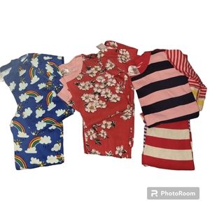 Lot of 3 Hanna Andersson Girl Pajamas Size 8